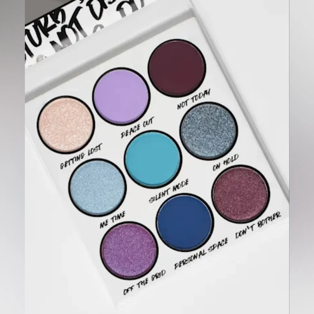 New BH Cosmetics Do Not Disturb 9 Shade Eyeshadow Palette Mirror Shimmer Blue